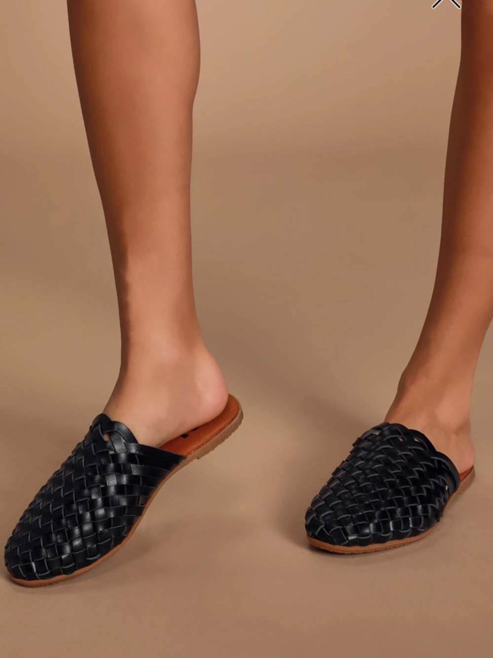 Billabong Granada Black Woven Leather Mules Sandals - Size 8